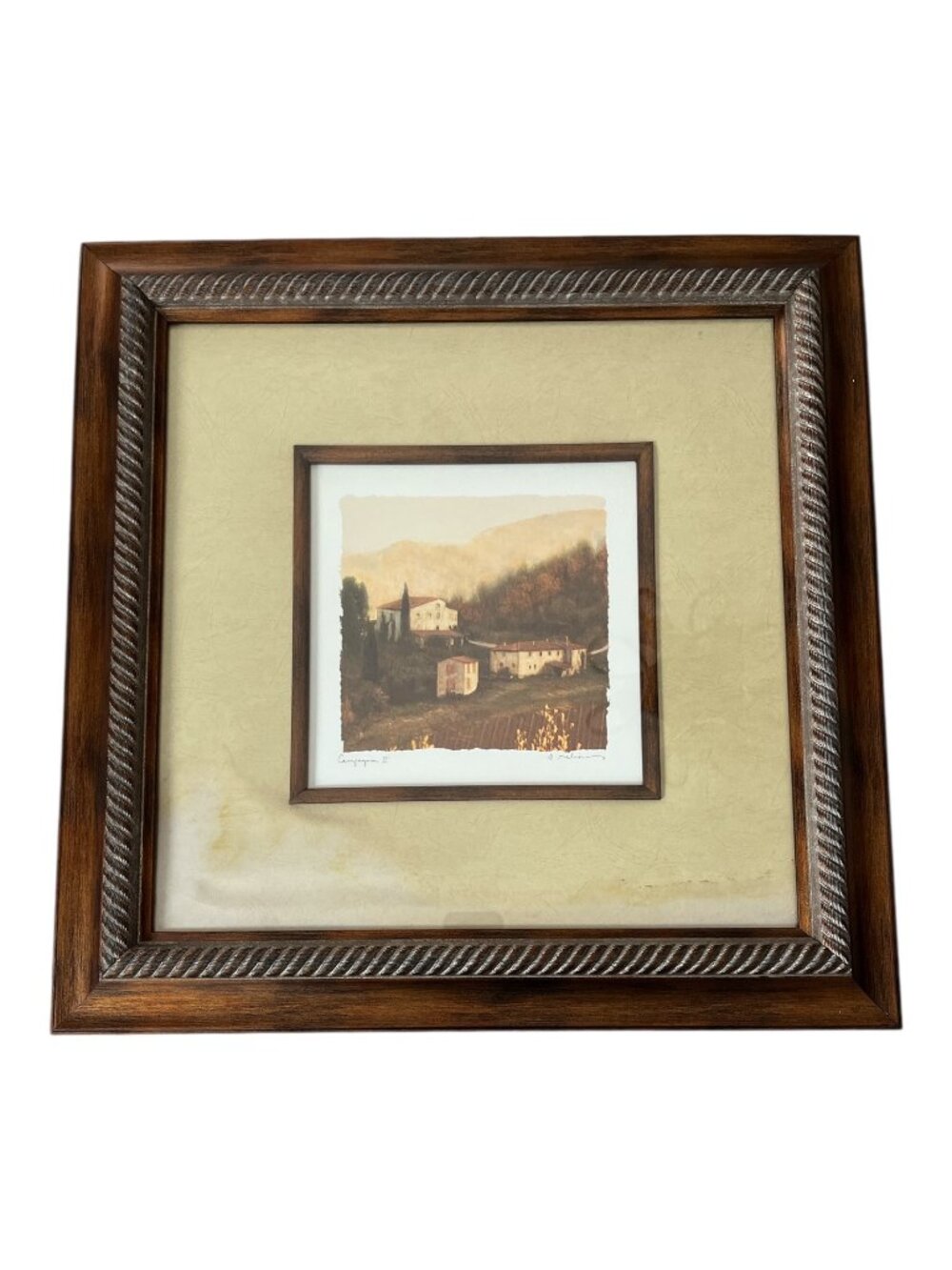 Framed “Campagna II” Art Print by S. Melin – Rustic Countryside Landscape – 20.5